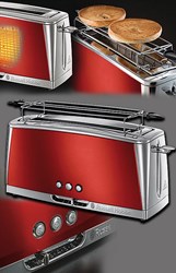 Bild von Russel Hobbs Luna Solar Red Langschlitz-Toaster mit 6 einstellbaren Bäunungsstufen / 1.420 Watt