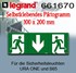 Bild von Legrand Selbstklebendes Piktogramm Pfeil Ausgang 100 x 200 mm für die Sicherheitsleuchten URA ONE und B65 / 3-teilig, Bild 1
