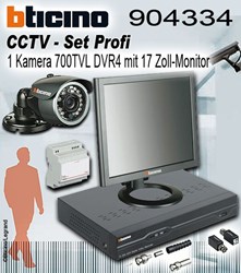 Bild von Bticino CCTV-Set Profi 1 Kamera 700TVL DVR4 mit 17 Zoll-Monitor
