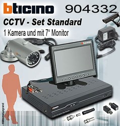 Bild von Bticino CCTV-Set Standard 1 Kamera DVR4 - mit 7 Zoll-Monitor