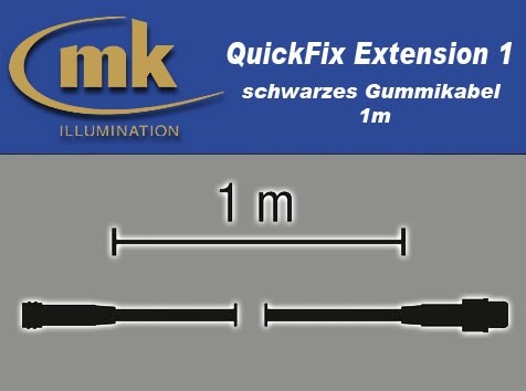 Bild von QuickFix Extension 1 / schwarzes Gummikabel 1m / IP67