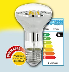 Bild von LED-Filament-Reflektorlampe R63 / 470 Lumen / 6W / E27 / 230V / 2.700 K / Warmweiß - dimmbar