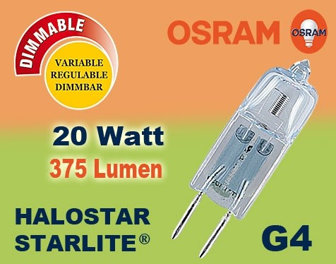 Bild von NV Halogen-Stiftsockellampe UV-Filter / 375lm / 20W / G4 / 12V / 2.800K / ww klar dimmbar