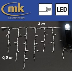 Bild von LED ICE LITE® 114 Eiszapfenvorhang 230V / 3 m x 0,5 m / 7W / koppelbar / IP67 für den Aussenbereich / weiß / weißes Kabel