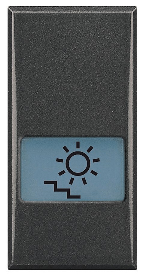 Bild von Symbolwippe für Axialschalter bedruckt mit  • Treppenlicht •  1-modulig Anthrazit