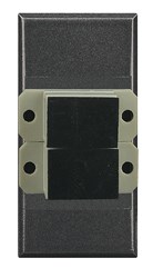 Bild von Glasfasersteckdose für SC Fiberoptik-Stecker duplex 1-modulig Anthrazit