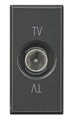 Bild von TV-End-/Einzel-/Durchgangsdose, 9,5 mm Durchmesser männlich, 1-modulig Anthrazit