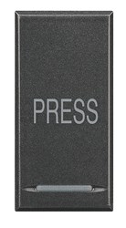 Bild von Taster 1-polig Schließer 10A 250V AC Aufdruck  • Press •  1-modulig Anthrazit
