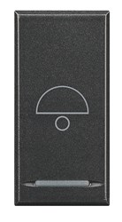 Bild von Taster 1-polig Schließer 10A 250V AC Aufdruck  • Glocke •  1-modulig Anthrazit
