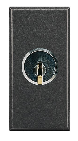 Bild von Schlüsselschalter 2-polig 16A 250V AC mit Schlüssel 1-modulig Anthrazit