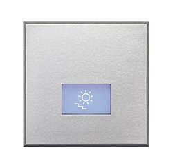 Bild von Symbolwippe für Axialschalter bedruckt mit  • Treppenlicht •  2-modulig Aluminium