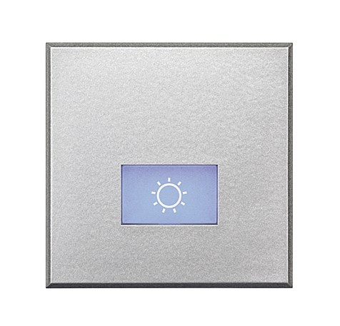 Bild von Symbolwippe für Axialschalter bedruckt mit  • Lampe •  2-modulig Aluminium