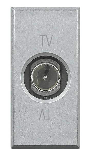 Bild von TV-End-/Einzel-/Durchgangsdose, 9,5 mm Durchmesser männlich, 1-modulig Aluminium