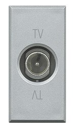 Bild von TV-Durchgangsdose, 9,5 mm Durchmesser männlich, 1-modulig Aluminium