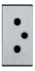 Bild von Steckdose Schweizer Standard Typ 12, 2-polig+E, 10A 250V AC, 1-modulig Aluminium