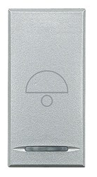 Bild von Taster 1-polig Schließer 10A 250V AC Aufdruck  • Glocke •  1-modulig Aluminium