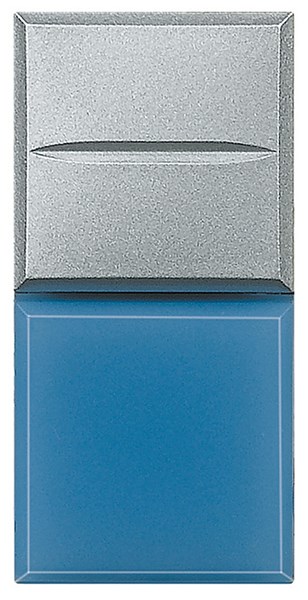 Bild von Axialtaster mit Beleuchtung blau Symbol  • LAMPE •  1-polig 24V AC 10A Aluminium