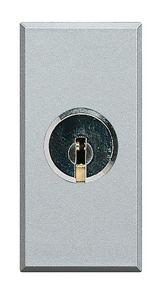Bild von Schlüssel-Wechselschalter 2-polig 16A 250V AC mit Schlüssel 1-modulig Aluminium