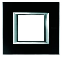 Bild von Rahmen rechteckig 3+3 Module Kompaktinstallation Glas Nachtschwarz