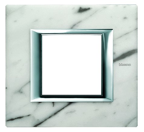 Bild von Rahmen rechteckig 3+3 Module Kompaktinstallation Carrara Marmor