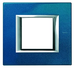 Bild von Rahmen rechteckig 3 Module Kompaktinstallation Meissenblau
