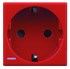 Bild von Steckdose mit Schraubklemmen (SK), Kinderschutz, 16A/250V 2-modulig rot, Bild 1