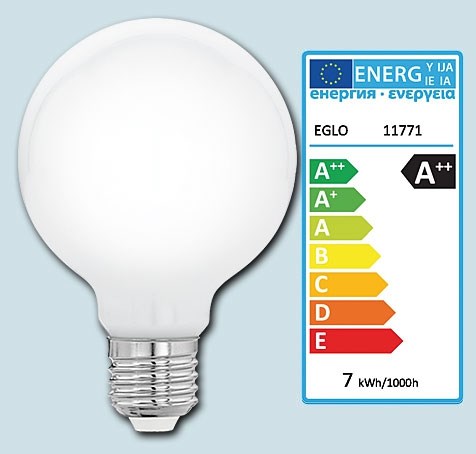 Bild von HV LED-Globe Filamentlampe G95 / 806 Lumen / 7W / E27 / 230V / A++ / 320° / 2.700 K / ww opal dimmbar