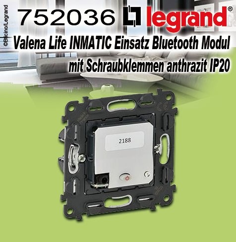 Bild von Legrand Valena Life INMATIC Einsatz Bluetooth Modul, mit Schraubklemmen anthrazit IP20