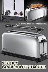 Bild von Victory Langschlitz-Toaster mit 1 extra breiten Toastschlitz und 6 einstellbaren Bräungungsstufen / 1.000 Watt