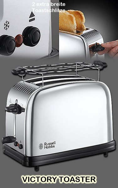 Bild von Victory Toaster mit 2 extra breiten Toastschlitzen und 6 einstellbaren Bräungungsstufen / 1.670 Watt
