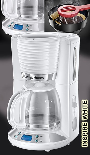 Bild von Inspire White Digitale Glas-Kaffeemaschine für 10 Tassen mit 1,25 Liter Fassungsvermögen / 1.100 Watt
