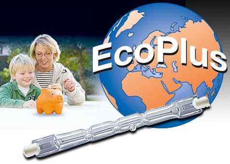 Bild von HV Halogenleuchtstab 2-sockelig Eco Plus RJH-TS / 750 lm / 48W / 230V / R7s / L 74,9 mm / 2.900K / ww klar dimmbar
