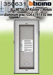Bild von Bticino ALLMETAL AP-Kasten 3 Module aus Aluminium grau / 334 x 151 x 82 mm