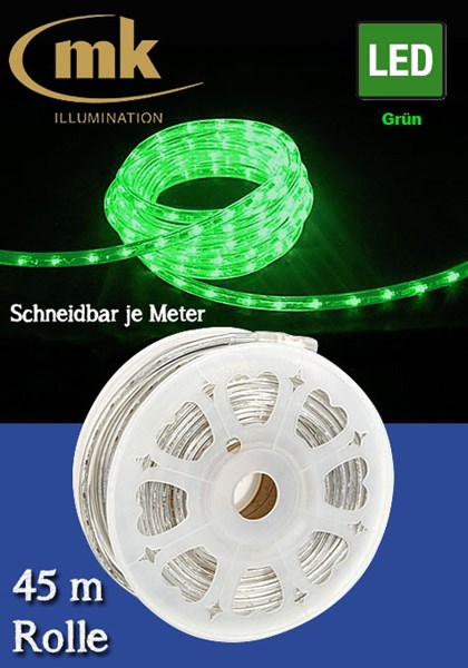 Bild von LED Rope Light 30 - PVC-Lichtschlauch mit 1.350 grünen LEDs / 45m Rolle / 157.5 W / 220-240V / für den Aussenbereich IP44 / schneidbar je Meter