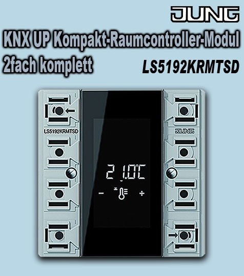 Bild von Jung Serie LS KNX UP Kompakt-Raumcontroller-Modul 2fach für Tastensatz 2fach, komplett