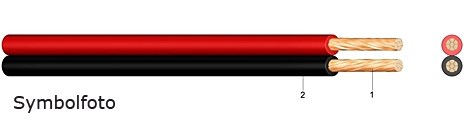 Bild von Lautsprecherleitung LSP2x1,5 / 50 m Bund / incl.CU rot/schwarz