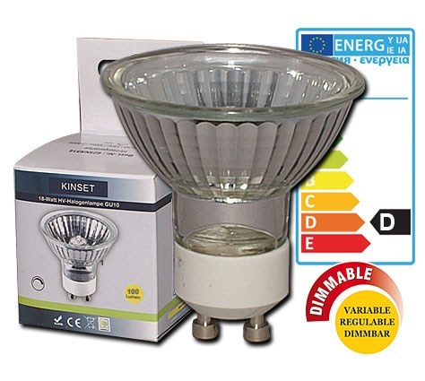 Bild von HV Halogen-Reflektorlampe MR16 / 100 lm / 18W / GU10 / 230V / 40° / 2.800K / ww klar dimmbar
