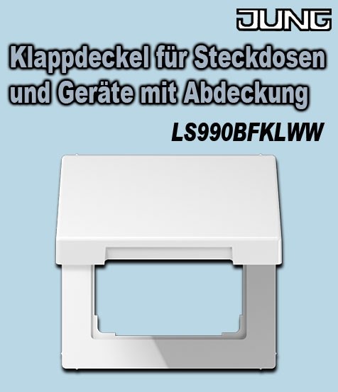 Bild von Klappdeckel für Steckdosen und Geräte mit Abdeckung 50 x 50 mm Alpinweiß glänzend
