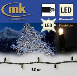 Bild von LED STRING LITE® 120 Außenlichterkette 120 teilig / 12 m / 10,5W / koppelbar / IP67 für den Aussenbereich / warmweiß / Flashlight / schwarzes Kabel
