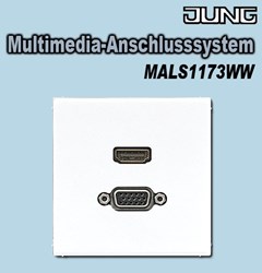 Bild von Multimedia-Anschlusssystem HDMI / VGA für LS-Serien mit Tragring Alpinweiß