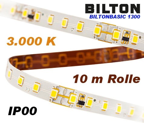 Bild von BILTONBASIC 1300 Lineares LED Lichtband 24 V DC / 15 W/m / IP00 / 3.000K / 10 m / Warmweiß
