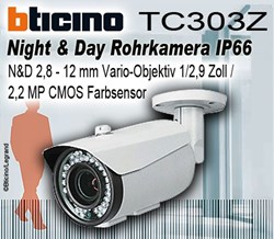Bild von Night & Day Rohrkamera IP66 / N D 2,8 - 12 mm / Vario-Objektiv 1/2,9 Zoll / 2,2 MP CMOS Farbsensor