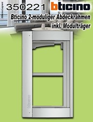 Bild von Bticino 2-moduliger Abdeckrahmen inkl. Modulträger für die Türstation SFERA Aluminium, Farbe: Allmetal