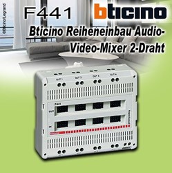 Bild von Bticino Reiheneinbau Audio/Video Mixer 2-Draht mit 4 Eingängen und 4 Ausgängen, Anschluss für Netzgerät, 6 TE DIN