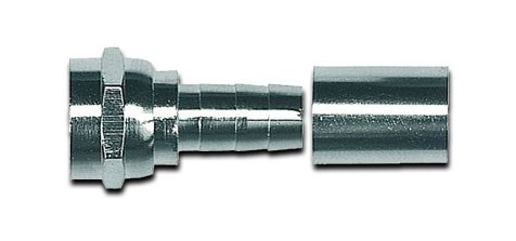 Bild von F-Stecker mit Crimpanschluss vernickelt für 5 mm Kabel