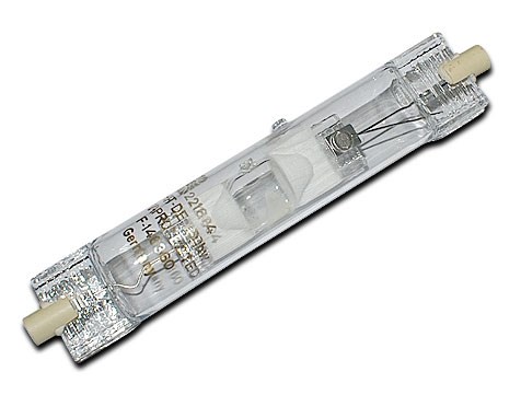 Bild von Hochdruck Halogen Metalldampflampe BLV HIT-DE 150bw / 2-sockelig / 12.000 Lumen / 150W / RX7s / 230V / 3.500 K ww klar / Röhrenform / UV-Schutz