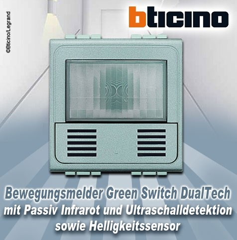 Bild von UP SCS Bewegungsmelder Green Switch DualTech mit Passiv Infrarot und Ultraschalldetektion sowie Helligkeitssensor