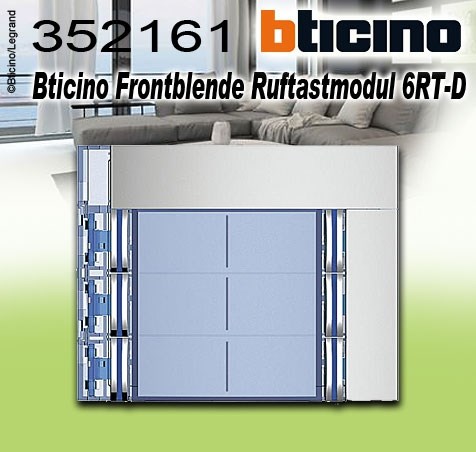 Bild von Bticino Frontblende mit 6 Ruftasten / 2-reihig  Aluminium Allmetal, grau