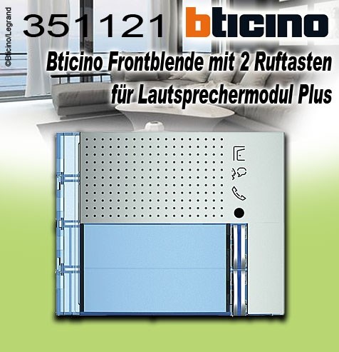 Bild von Bticino Frontblende Allmetal für Audio-Türlautsprechermodul Plus mit 2 Ruftasten