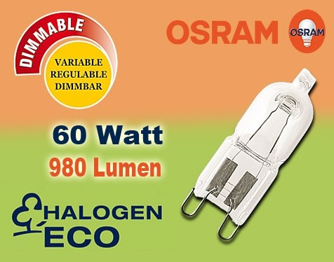 Bild von HV Halogen-Stecksockellampe HALOPIN PRO ECO / 980 lm / 60W / G9 / 230V / 2.800 K / ww dimmbar